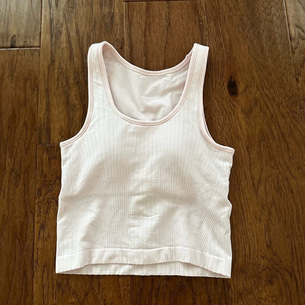 Lululemon Ebb to Street Cropped Tank Top in Strawberry Milkshake